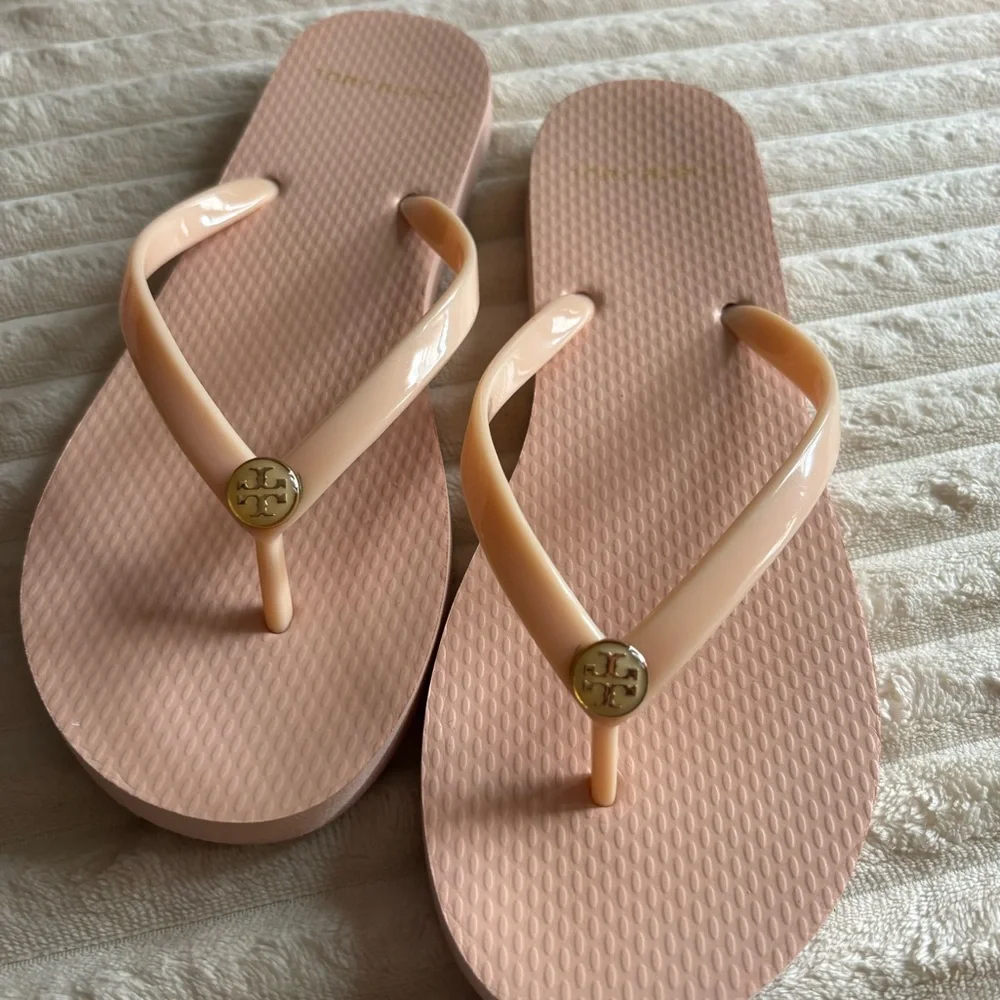 Tory Burch Pink Logo Flip Flop Sandals
